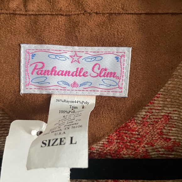 NWT Vintage Panhandle Slim Tan and Red Floral Tapestry Jacket - Picture 3 of 13